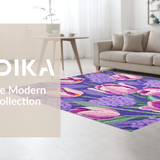Ultra Soft Area Rug, Non Slip, Stain Resistant, Washable Area Rugs for Living Room, Bedroom, Soft Greenery Seasonal Decor Accent(Purple)