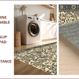 Ultra Soft Area Rug, Non Slip, Stain Resistant, Washable Area Rugs for Living Room, Bedroom, Paisley Traditional Rubberback(Beige)