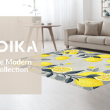 Ultra Soft Area Rug, Non Slip, Stain Resistant, Washable Area Rugs for Living Room, Bedroom, Stylish Wreath Theme for Interiors(Yellow)