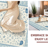 Ultra Soft Area Rug, Non Slip, Stain Resistant, Washable Area Rugs for Living Room, Bedroom, Serene Beach Vibes Decorative Piece(Blue)