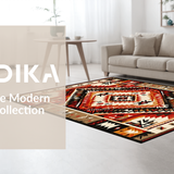 Ultra Soft Area Rug, Non Slip, Stain Resistant, Washable Area Rugs for Living Room, Bedroom, Contemporary Geometric Rustic Charm(Red)