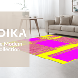 Ultra Soft Area Rug, Non Slip, Stain Resistant, Washable Area Rugs for Living Room, Bedroom, Dynamic Color Pop Design(Yellow)