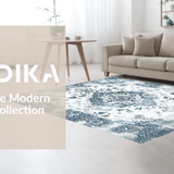 Ultra Soft Area Rug, Non Slip, Stain Resistant, Washable Area Rugs for Living Room, Bedroom, Rustic Long-Lasting Medallion Design(White)