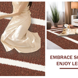 Ultra Soft Area Rug, Non Slip, Stain Resistant, Washable Area Rugs for Living Room, Bedroom, Playful Retro Sports Decor(Brown)