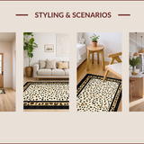 Ultra Soft Area Rug, Non Slip, Stain Resistant, Washable Area Rugs for Living Room, Bedroom, Wildlife Themed Luxurious Contrast(Beige)