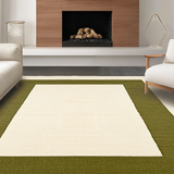 Ultra Soft Area Rug, Non Slip, Stain Resistant, Washable Area Rugs for Living Room, Bedroom, Rustic Geometric Olive Hues(Beige)