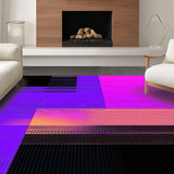 Ultra Soft Area Rug, Non Slip, Stain Resistant, Washable Area Rugs for Living Room, Bedroom, Futuristic Purple Geometric Style(Purple)