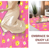 Ultra Soft Area Rug, Non Slip, Stain Resistant, Washable Area Rugs for Living Room, Bedroom, Trendy Colorful Nature-Inspired Print(Pink)