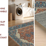 Ultra Soft Area Rug, Non Slip, Stain Resistant, Washable Area Rugs for Living Room, Bedroom, Saturated Colorful Botanical Design(Brown)