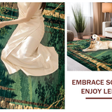 Ultra Soft Area Rug, Non Slip, Stain Resistant, Washable Area Rugs for Living Room, Bedroom, Artful Retro Animal Shapes(Green)