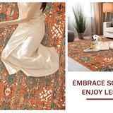 Ultra Soft Area Rug, Non Slip, Stain Resistant, Washable Area Rugs for Living Room, Bedroom, Unique Colorful Geometric Arrangement(Orange)