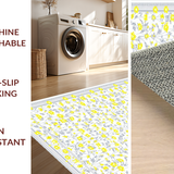Ultra Soft Area Rug, Non Slip, Stain Resistant, Washable Area Rugs for Living Room, Bedroom, Elegant White Floral Harmony(Yellow)