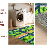 Ultra Soft Area Rug, Non Slip, Stain Resistant, Washable Area Rugs for Living Room, Bedroom, Colorful City Life Kids Playroom Educational Rug(Green)