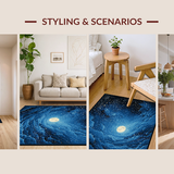 Dreamy Astral Patterned Floor Mat(Blue)