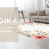 Ultra Soft Area Rug, Non Slip, Stain Resistant, Washable Area Rugs for Living Room, Bedroom, Lively Bright Nature Inspired Design(Pink)