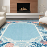 Ultra Soft Area Rug, Non Slip, Stain Resistant, Washable Area Rugs for Living Room, Bedroom, Transitional Beach Vibe Aesthetic(Blue)