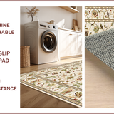 Ultra Soft Area Rug, Non Slip, Stain Resistant, Washable Area Rugs for Living Room, Bedroom, Rustic Earthy Floral Arrangement(Beige)