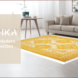Ultra Soft Area Rug, Non Slip, Stain Resistant, Washable Area Rugs for Living Room, Bedroom, Southwest Inspired Geometric Harmony(Yellow)