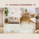 Ultra Soft Area Rug, Non Slip, Stain Resistant, Washable Area Rugs for Living Room, Bedroom, Chic Rustic Animal Print Style(Beige)