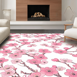 Ultra Soft Area Rug, Non Slip, Stain Resistant, Washable Area Rugs for Living Room, Bedroom, Rustic Nature-Inspired Floral Theme(Pink)