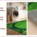 Ultra Soft Area Rug, Non Slip, Stain Resistant, Washable Area Rugs for Living Room, Bedroom, Lotus Leaf Round(Green)