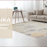 Ultra Soft Area Rug, Non Slip, Stain Resistant, Washable Area Rugs for Living Room, Bedroom, Chic Modern Patchwork Aesthetic(Gold)