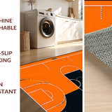 Ultra Soft Area Rug, Non Slip, Stain Resistant, Washable Area Rugs for Living Room, Bedroom, Contemporary Youthful Athletic Design(Orange)