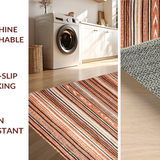 Ultra Soft Area Rug, Non Slip, Stain Resistant, Washable Area Rugs for Living Room, Bedroom, Rustic Geometric Earth Tone Elegance(Orange)
