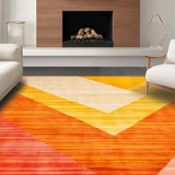 Ultra Soft Area Rug, Non Slip, Stain Resistant, Washable Area Rugs for Living Room, Bedroom, Rustic Textured Sunset Hue Pattern(Yellow)