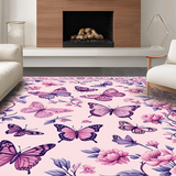 Ultra Soft Area Rug, Non Slip, Stain Resistant, Washable Area Rugs for Living Room, Bedroom, Stylish Transitional Pink Insect Pattern(Pink)