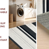 Contemporary Striped Rustic Charm(Black)