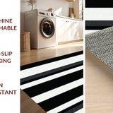 Ultra Soft Area Rug, Non Slip, Stain Resistant, Washable Area Rugs for Living Room, Bedroom, Stylish Modern Geometric Lines(Black)