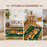 Ultra Soft Area Rug, Non Slip, Stain Resistant, Washable Area Rugs for Living Room, Bedroom, Chic Retro Floral Accents(Brown)