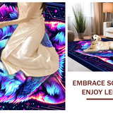 Ultra Soft Area Rug, Non Slip, Stain Resistant, Washable Area Rugs for Living Room, Bedroom, Dynamic Graphic Wolf Illustration(Purple)