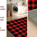 Cozy Black White Check(Red)