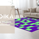 Ultra Soft Area Rug, Non Slip, Stain Resistant, Washable Area Rugs for Living Room, Bedroom, Whimsical Multicolored Symmetrical Pattern(Purple)