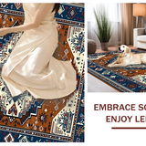 Ultra Soft Area Rug, Non Slip, Stain Resistant, Washable Area Rugs for Living Room, Bedroom, Artful Tiled Geometric Arrangement(Brown)