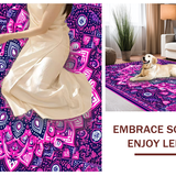 Ultra Soft Area Rug, Non Slip, Stain Resistant, Washable Area Rugs for Living Room, Bedroom, Serene Abstract Yoga Mat Visual(Purple)