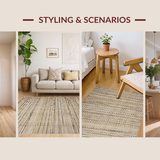 Ultra Soft Area Rug, Non Slip, Stain Resistant, Washable Area Rugs for Living Room, Bedroom, Boho Textural Earthy Delight(Beige)