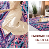 Ultra Soft Area Rug, Non Slip, Stain Resistant, Washable Area Rugs for Living Room, Bedroom, Vibrant Aztec Geometry Aesthetic(Pink)