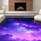 Ultra Soft Area Rug, Non Slip, Stain Resistant, Washable Area Rugs for Living Room, Bedroom, Mystical Stellar Gradient Design(Purple)