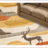 Ultra Soft Area Rug, Non Slip, Stain Resistant, Washable Area Rugs for Living Room, Bedroom, Elegant Earthy Toned Print(Beige)