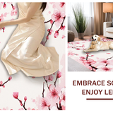 Ultra Soft Area Rug, Non Slip, Stain Resistant, Washable Area Rugs for Living Room, Bedroom, Whimsical Cherry Blossom Composition(Pink)