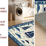 Ultra Soft Area Rug, Non Slip, Stain Resistant, Washable Area Rugs for Living Room, Bedroom, Coastal Nautical Sailboat Aesthetic(Blue)