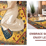 Ultra Soft Area Rug, Non Slip, Stain Resistant, Washable Area Rugs for Living Room, Bedroom, Luxurious Earth Tone Mandala(Yellow)