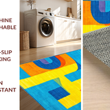 Ultra Soft Area Rug, Non Slip, Stain Resistant, Washable Area Rugs for Living Room, Bedroom, Whimsical Color Splash Design(Blue)