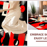 Ultra Soft Area Rug, Non Slip, Stain Resistant, Washable Area Rugs for Living Room, Bedroom, Chic Black and White Composition(Black)