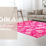Ultra Soft Area Rug, Non Slip, Stain Resistant, Washable Area Rugs for Living Room, Bedroom, Delicate Blossom Inspired Decor(Pink)