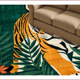 Ultra Soft Area Rug, Non Slip, Stain Resistant, Washable Area Rugs for Living Room, Bedroom, Elegant Earthy Animal Print Theme(Orange)