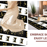 Ultra Soft Area Rug, Non Slip, Stain Resistant, Washable Area Rugs for Living Room, Bedroom, Whimsical Cat Silhouette Accent(Black)